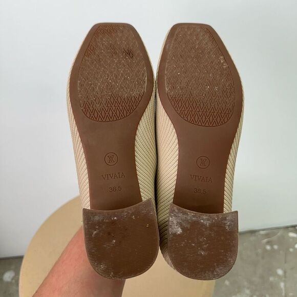 Vivaia Women’s Nude Tan Beige Square-Toe Chunky Heels (Melody Pro) - Picture 8 of 14